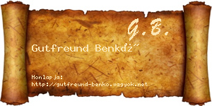Gutfreund Benkő névjegykártya